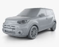 Kia Soul Turbo 2019 3D-Modell clay render