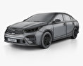 Kia Forte 2020 3D模型 wire render