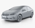 Kia K3 CN-spec sedan 2018 3D-Modell clay render