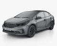 Kia K3 CN-spec sedan mit Innenraum 2018 3D-Modell wire render