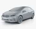 Kia K3 CN-spec sedan mit Innenraum 2018 3D-Modell clay render