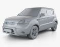 Kia Soul with HQ interior 2013 3d model clay render