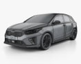 Kia Ceed GT hatchback 2021 Modèle 3d wire render