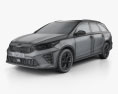 Kia Ceed sportswagon 2021 3D模型 wire render
