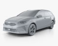 Kia Ceed sportswagon 2021 3D-Modell clay render