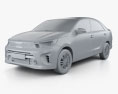 Kia Pegas 2021 3D 모델  clay render