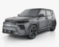 Kia Soul EV 2022 3D 모델  wire render