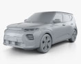 Kia Soul EV 2022 3D-Modell clay render
