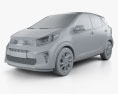 Kia Picanto Comfort Plus HQインテリアと 2021 3Dモデル clay render