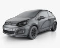 Kia Rio трьохдверний 2017 3D модель wire render