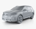 Kia Sorento EcoHybrid 2021 Modelo 3D clay render
