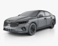 Kia Cadenza US-spec 2023 3D-Modell wire render