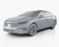 Kia Cadenza US-spec 2023 3D-Modell clay render