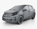 Kia Picanto GT-Line 2023 Modello 3D wire render