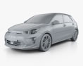 Kia Rio hatchback 2023 3d model clay render