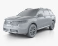 Kia Sorento X-Line 2023 3D-Modell clay render