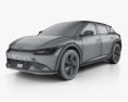 Kia EV6 2024 3D 모델  wire render