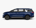 Kia Carnival with HQ interior and engine 2023 3d model side view