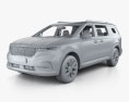 Kia Carnival з детальним інтер'єром та двигуном 2023 3D модель clay render