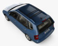 Kia Carens з детальним інтер'єром 2010 3D модель top view