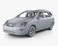Kia Carens com interior 2010 Modelo 3d argila render