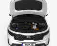 Kia Sorento EcoHybrid с детальным интерьером и двигателем 2020 3D модель front view