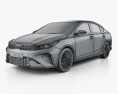 Kia Forte GT 2024 3D 모델  wire render