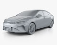 Kia Forte GT 2024 3D模型 clay render