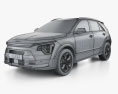 Kia Niro HEV 2024 3D模型 wire render