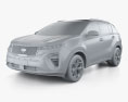 Kia KX5 2024 3D-Modell clay render