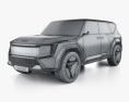 Kia EV9 concept 2022 3D模型 wire render