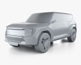 Kia EV9 concept 2022 3D模型 clay render