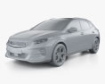 Kia XCeed 2024 3D-Modell clay render
