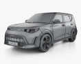Kia Soul GT-Line US-spec 2024 3D-Modell wire render