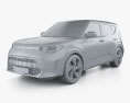 Kia Soul GT-Line US-spec 2024 3D-Modell clay render