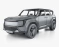 Kia EV9 インテリアと 2022 3Dモデル wire render