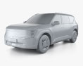 Kia EV9 2024 3Dモデル clay render