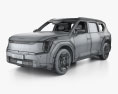 Kia EV9 con interni 2024 Modello 3D wire render