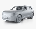 Kia EV9 з детальним інтер'єром 2024 3D модель clay render