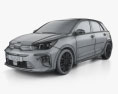 Kia Rio hatchback GT Line 2023 3d model wire render