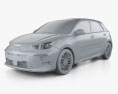 Kia Rio hatchback GT Line 2023 3d model clay render