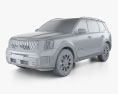 Kia Telluride X-Pro 2024 3D模型 clay render