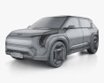 Kia EV3 2024 Modello 3D wire render