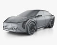 Kia EV4 2024 3D模型 wire render