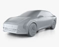 Kia EV4 2024 3d model clay render