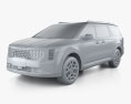 Kia Carnival HEV 2025 3D 모델  clay render