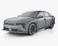 Kia K4 2025 3D модель wire render