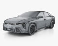 Kia K4 GT-Line 2025 3D模型 wire render
