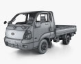 Kia Bongo Pickup mit Innenraum und Motor 2004 3D-Modell wire render