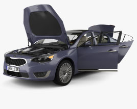 Kia Cadenza con interior y motor 2014 Modelo 3D